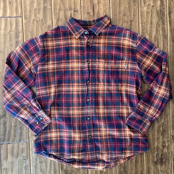 Eddie Bauer Flannel Shirt Men's Large Long Sleeve Button Down 100% Cotton - Picture 1 of 8